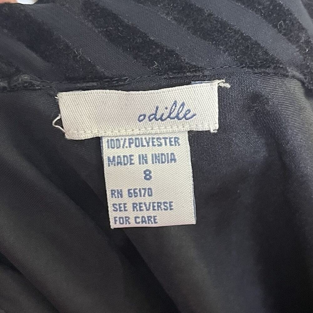 Anthropologie Odille Vintage Velvet Stripe Maxi Skirt Womens 8 Whimsigoth Witchy - Picture 3 of 3